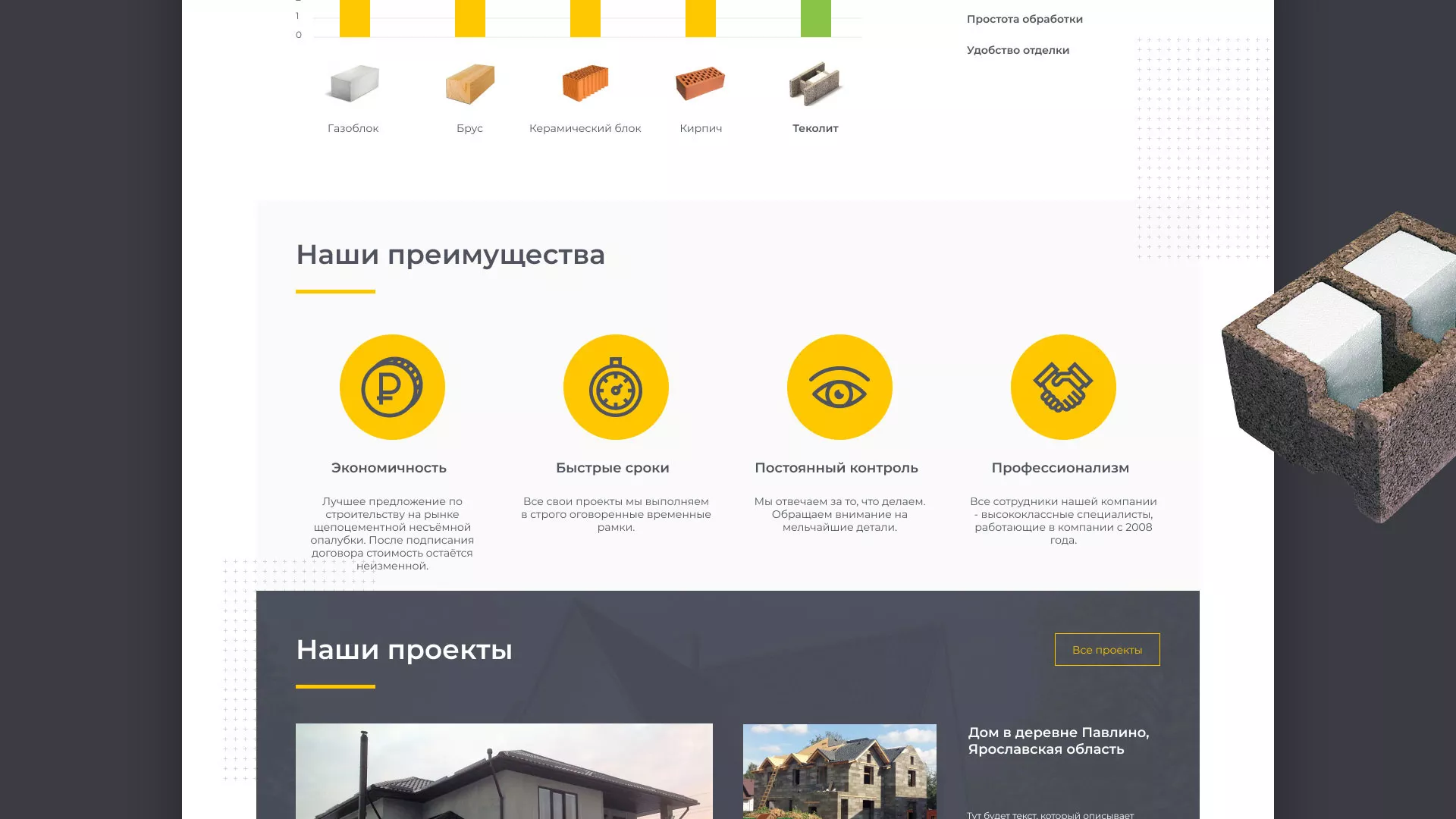 Создание сайта для строительной компании «ЭКОДОМ» в Дубовке